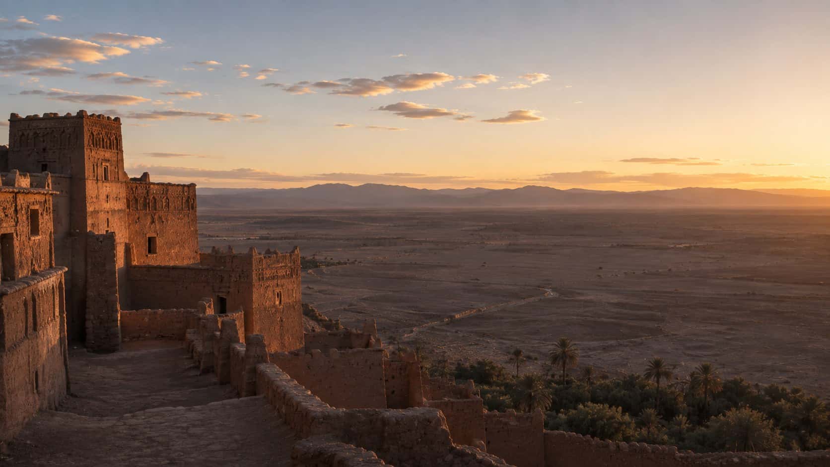 L'altopiano che si apre a sud di Ouarzazate, il primo orizzonte largo