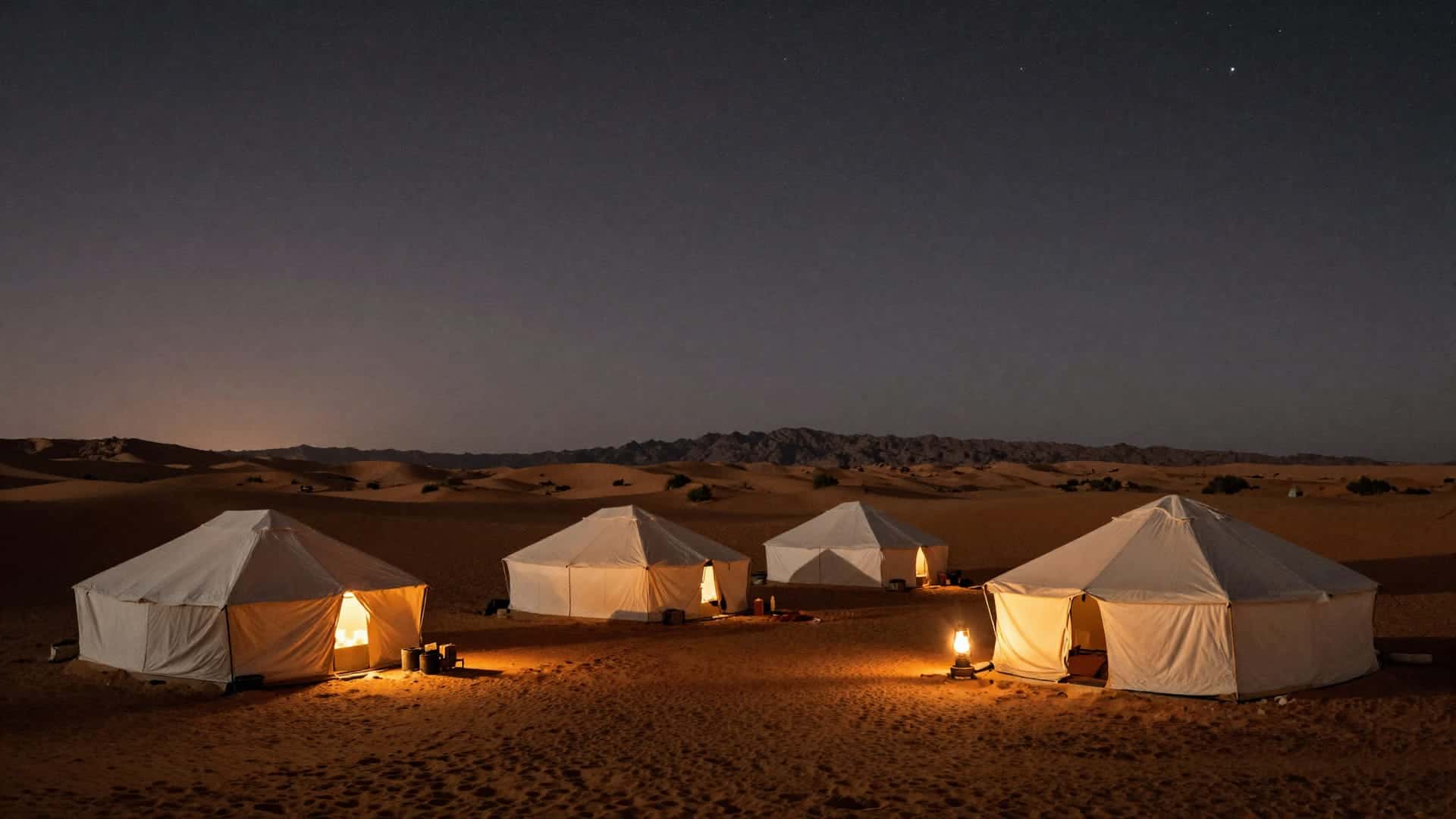 Le colline pietrose del deserto di Agafay al tramonto con l'Atlante sullo sfondo